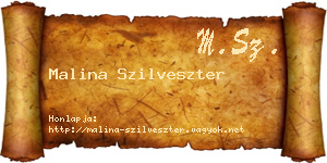 Malina Szilveszter névjegykártya